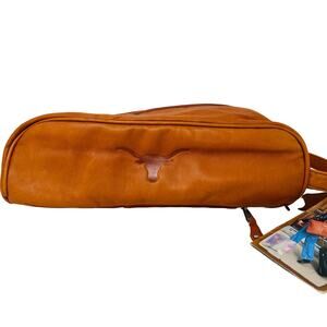 NEW! Canyon Outback Leather Toiletry Bag Case Zip Top Handle Bang Tan